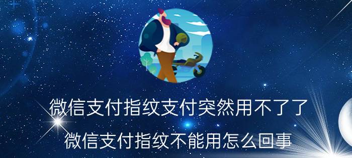 微信支付指纹支付突然用不了了 微信支付指纹不能用怎么回事？